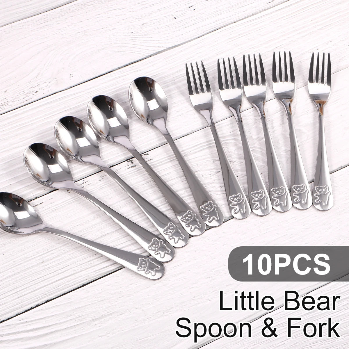 10-Piece Stainless Steel Fork & Spoon Set