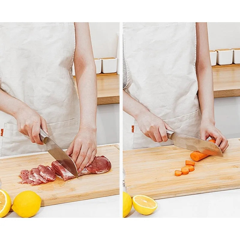 Natural Bamboo Cutting Board with Handles