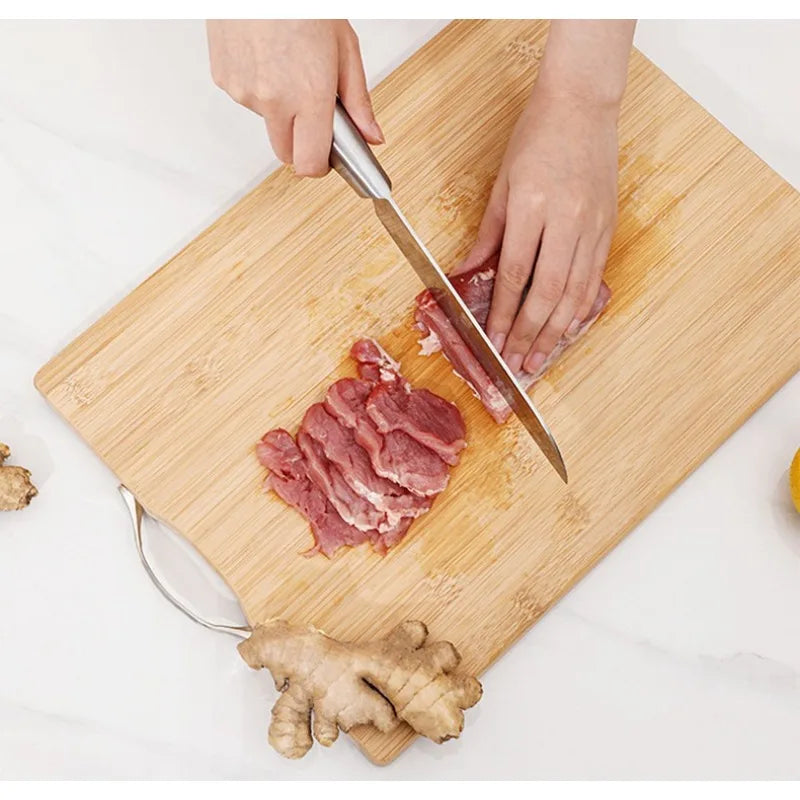 Natural Bamboo Cutting Board with Handles