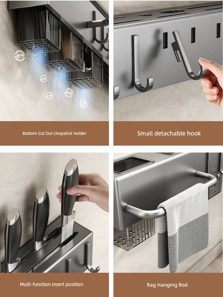 Punch-Free Chopsticks Integrated Knife Kitchen Rack