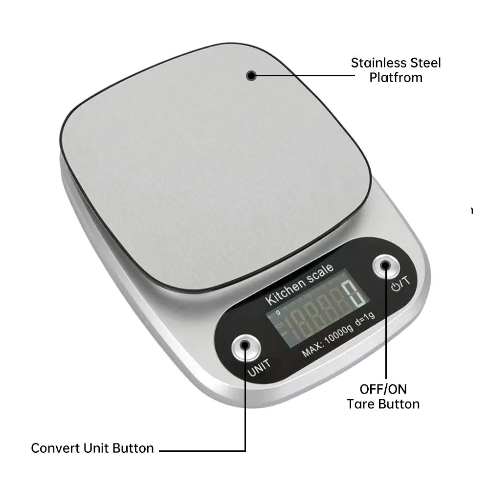 High Precision 10kg Kitchen Scale - Jewelry and Food Scale with LCD Display