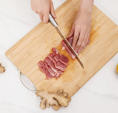 Natural Bamboo Cutting Board with Handles