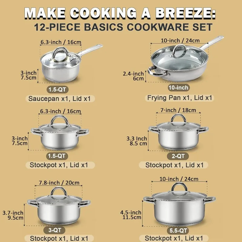 12-Piece Cook Cookware Sets