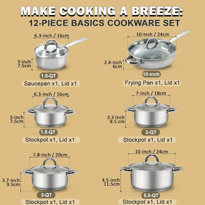 12-Piece Cook Cookware Sets