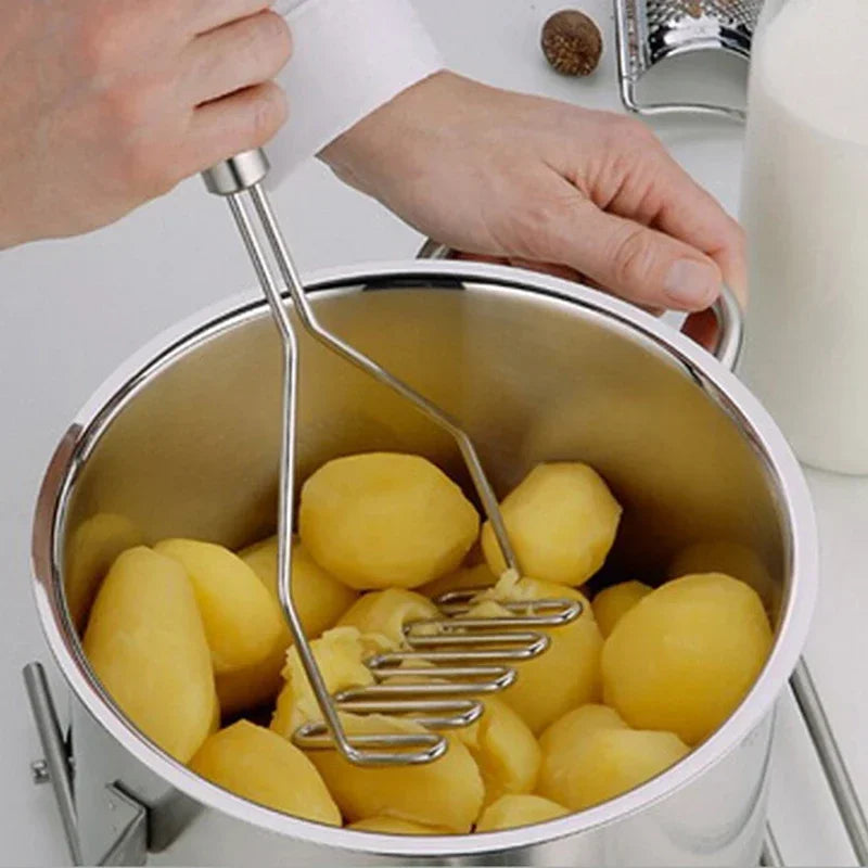 Stainless steel kitchen gadget potato masher press