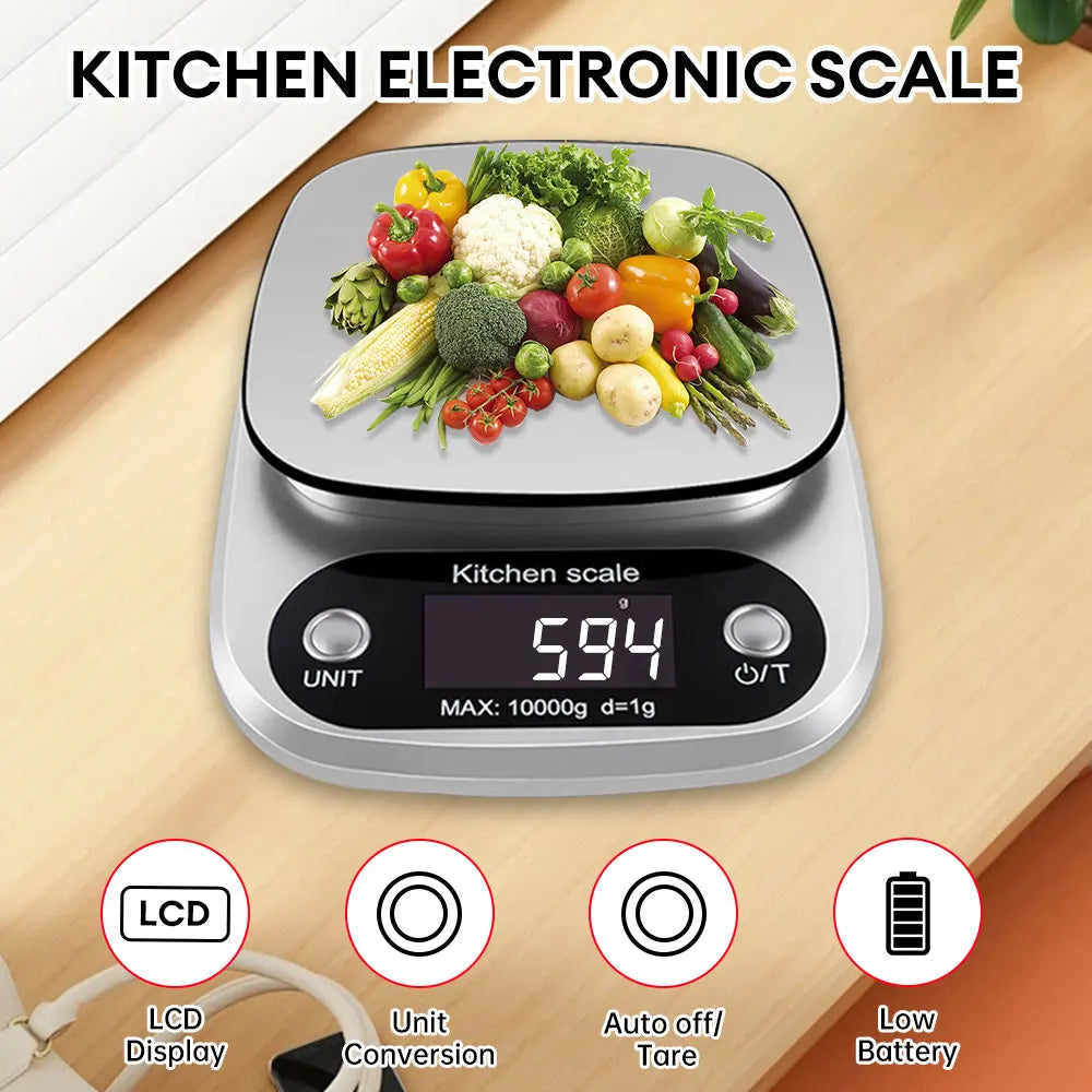 High Precision 10kg Kitchen Scale - Jewelry and Food Scale with LCD Display