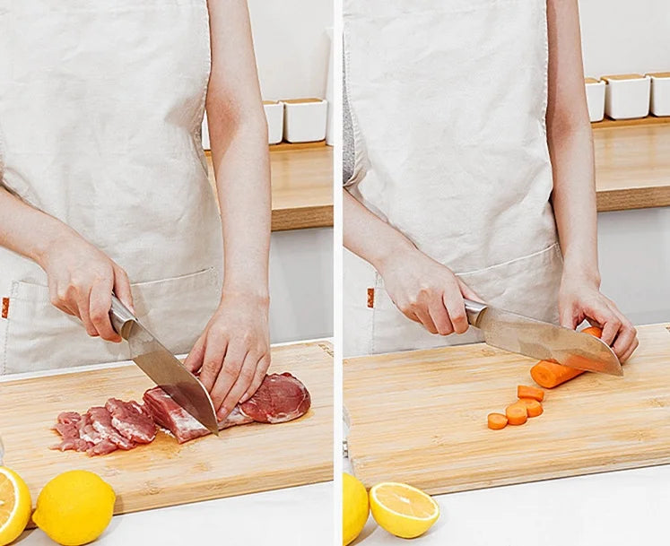 Natural Bamboo Cutting Board with Handles